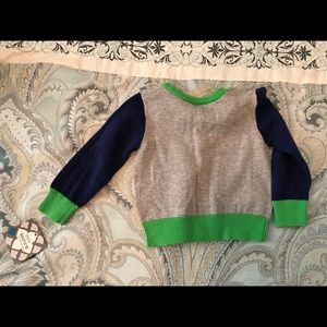 Little Mavis green,blue, and grey sweater